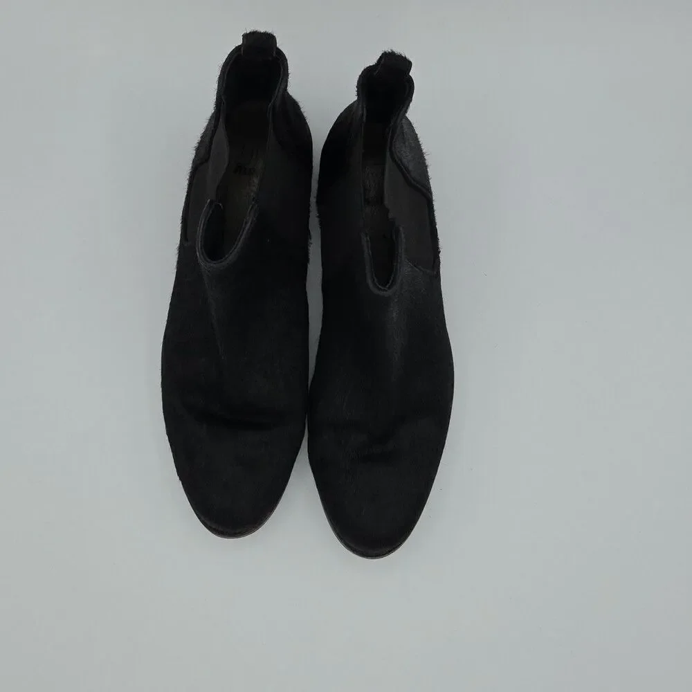 Maruti Black Calf Hair Chelsea Boots US Sz 8.5 EU Size 40 Block Heel EUC